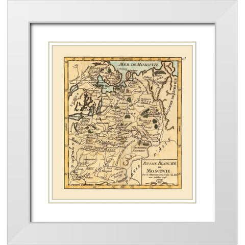 Moscow Grand Duchy Russia - Robert 1748  White Modern Wood Framed Art Print with Double Matting by Robert