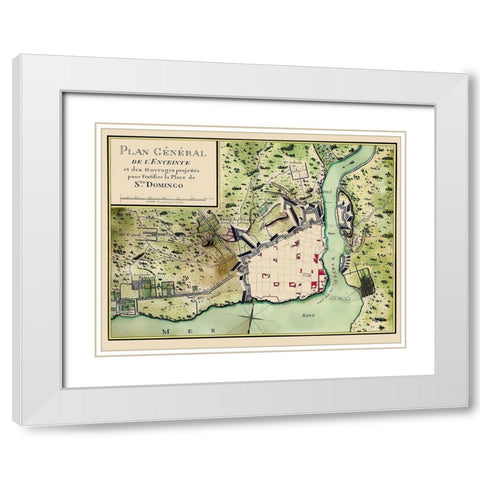 Caribbean Santo Domingo Dominican Republic White Modern Wood Framed Art Print with Double Matting by Machuca