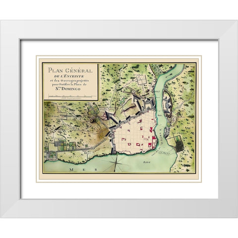 Caribbean Santo Domingo Dominican Republic White Modern Wood Framed Art Print with Double Matting by Machuca