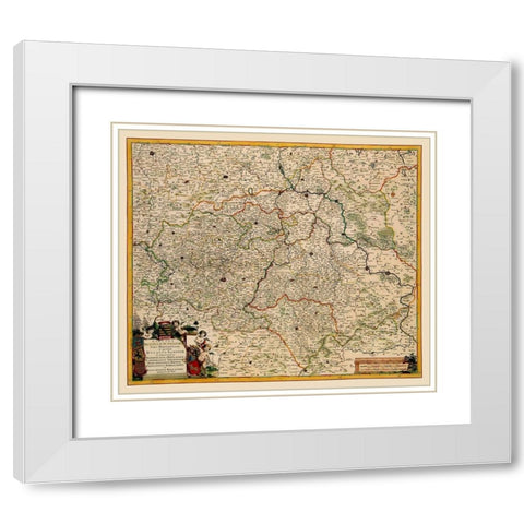 Saxony Region Germany - De Wit 1688 White Modern Wood Framed Art Print with Double Matting by De Wit