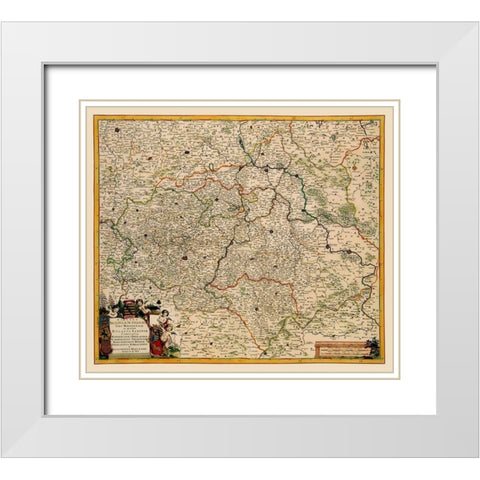 Saxony Region Germany - De Wit 1688 White Modern Wood Framed Art Print with Double Matting by De Wit