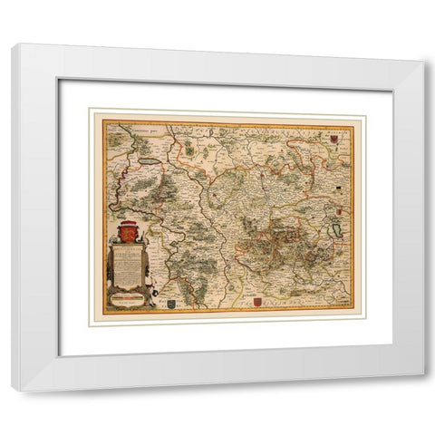 Lower Saxony Germany - Blaeu 1688 White Modern Wood Framed Art Print with Double Matting by Blaeu