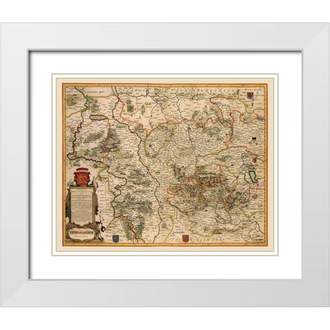 Lower Saxony Germany - Blaeu 1688 White Modern Wood Framed Art Print with Double Matting by Blaeu