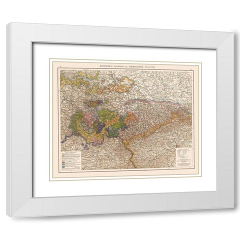 Kingdom Saxony Thuringia Region Germany White Modern Wood Framed Art Print with Double Matting by Velhagen