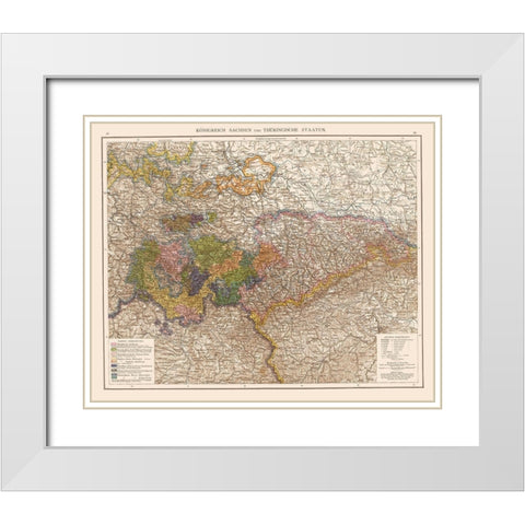 Kingdom Saxony Thuringia Region Germany White Modern Wood Framed Art Print with Double Matting by Velhagen