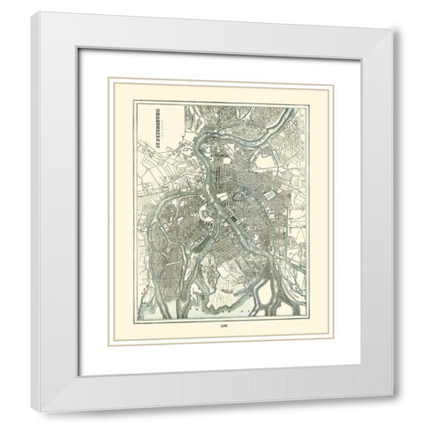 Saint Petersburg Russia - Rathbun 1893 White Modern Wood Framed Art Print with Double Matting by Rathbun