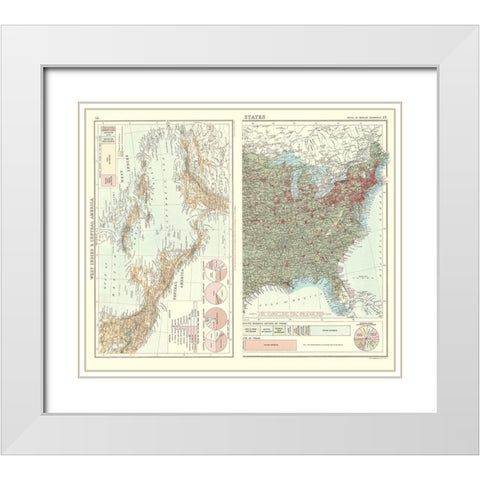 Trade Charts West Indies Central America White Modern Wood Framed Art Print with Double Matting by Bartholomew