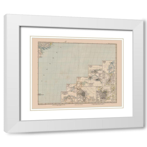 Rio de la Plata Argentina Uruguay South America White Modern Wood Framed Art Print with Double Matting by Stieler