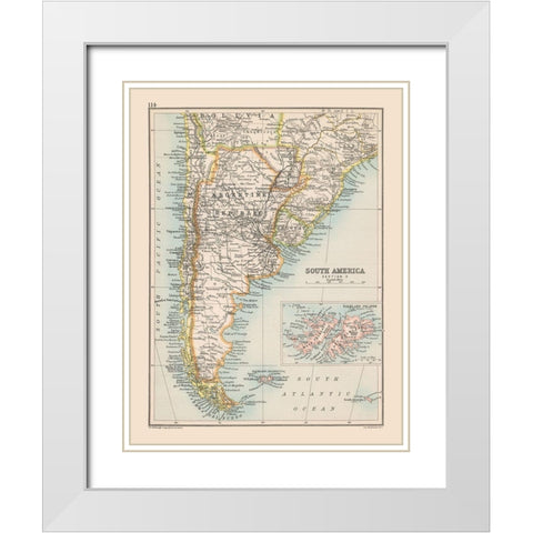 South America Argentina Bolivia Chile Uruguay White Modern Wood Framed Art Print with Double Matting by Bartholomew