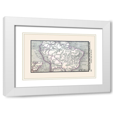 South America Brazil Bolivia Peru Ecuador White Modern Wood Framed Art Print with Double Matting by Alden