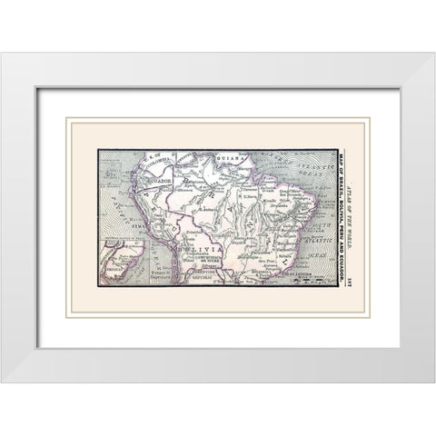 South America Brazil Bolivia Peru Ecuador White Modern Wood Framed Art Print with Double Matting by Alden