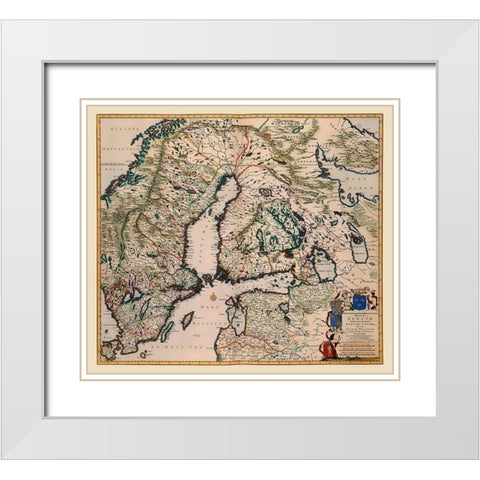Scandinavia - De Wit 1688 White Modern Wood Framed Art Print with Double Matting by De Wit