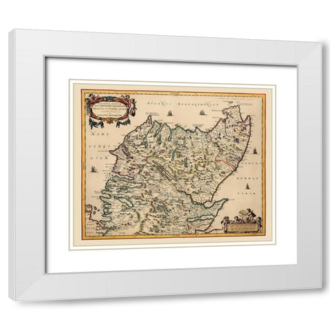 North Great Britain Scotland - Blaeu 1654 White Modern Wood Framed Art Print with Double Matting by Blaeu