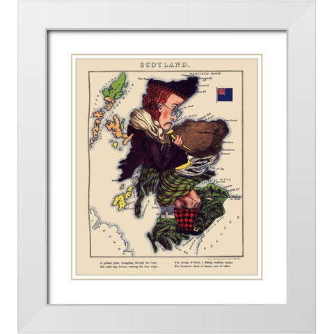 Great Britain Scotland - Lancaster 1869 White Modern Wood Framed Art Print with Double Matting by Lancaster