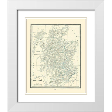 Great Britain Scotland - Rathbun 1893 White Modern Wood Framed Art Print with Double Matting by Rathbun