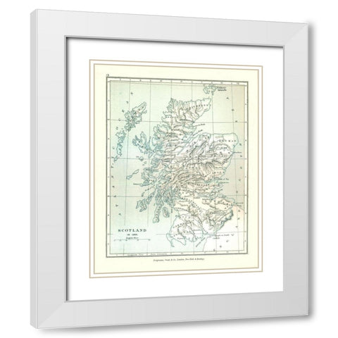 Scotland in 1285 - Gardiner 1902 White Modern Wood Framed Art Print with Double Matting by Gardiner