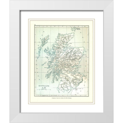 Scotland in 1285 - Gardiner 1902 White Modern Wood Framed Art Print with Double Matting by Gardiner