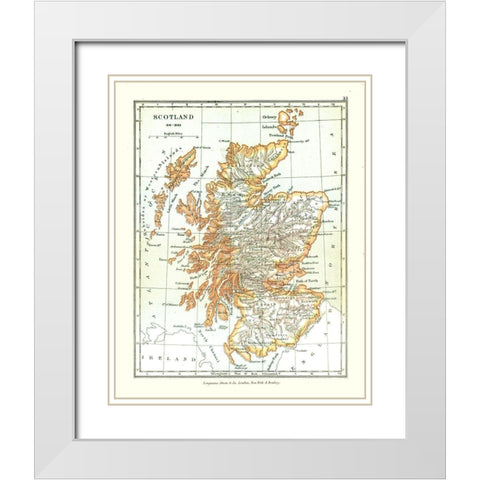 Scotland in 1641 - Gardiner 1902 White Modern Wood Framed Art Print with Double Matting by Gardiner