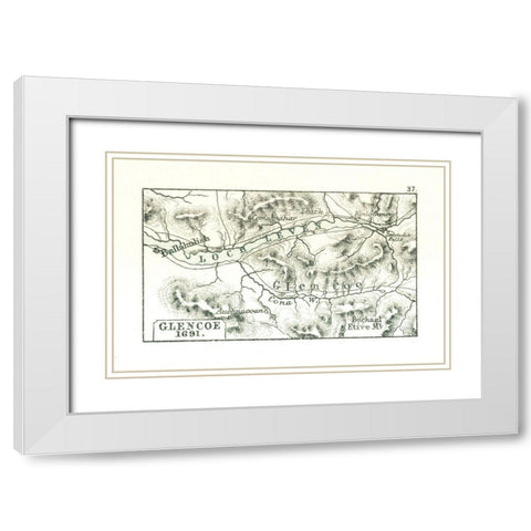Glencoe Scotland 1691 - Gardiner 1902 White Modern Wood Framed Art Print with Double Matting by Gardiner