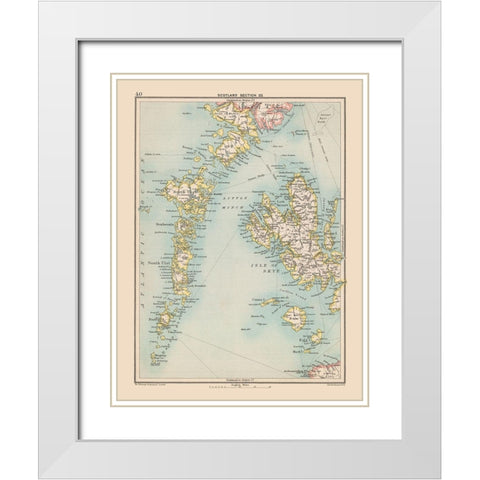 Scotland - Bartholomew 1892 White Modern Wood Framed Art Print with Double Matting by Bartholomew