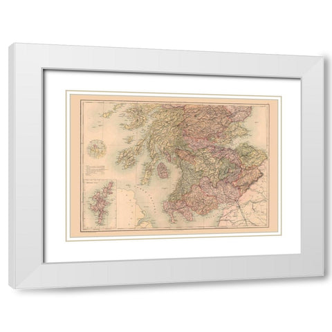 North Scotland - Black 1867 White Modern Wood Framed Art Print with Double Matting by Black