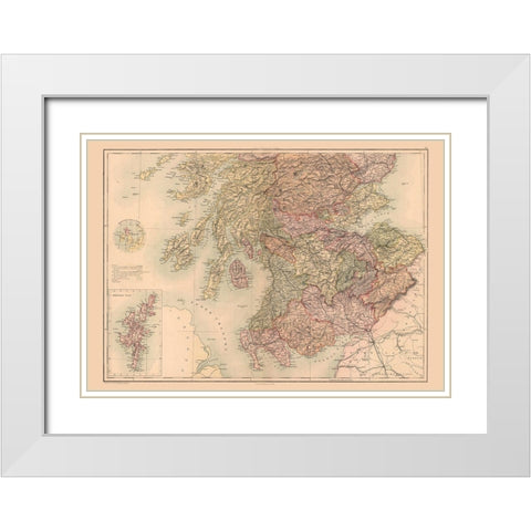 North Scotland - Black 1867 White Modern Wood Framed Art Print with Double Matting by Black
