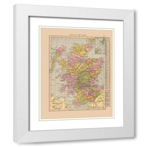 Scotland - Hammond 1910 White Modern Wood Framed Art Print with Double Matting by Hammond