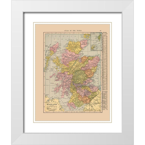 Scotland - Hammond 1910 White Modern Wood Framed Art Print with Double Matting by Hammond