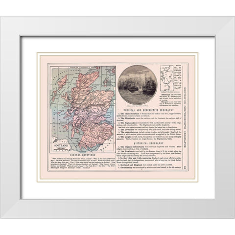 Scotland - Monteith 1882 White Modern Wood Framed Art Print with Double Matting by Monteith