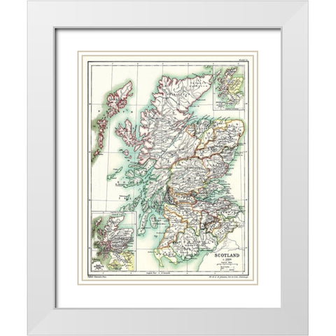 Scotland 1300 - Poole 1902 White Modern Wood Framed Art Print with Double Matting by Poole