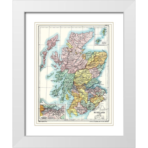 Scotland 1600 - Poole 1902 White Modern Wood Framed Art Print with Double Matting by Poole
