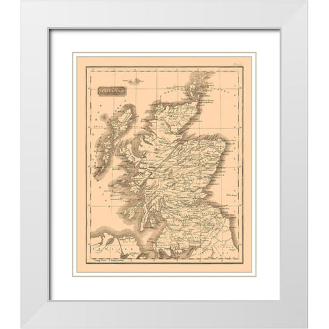 Scotland - Kirkwood 1817 White Modern Wood Framed Art Print with Double Matting by Kirkwood