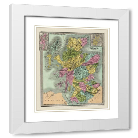 Scotland - Illman 1834 White Modern Wood Framed Art Print with Double Matting by Illman