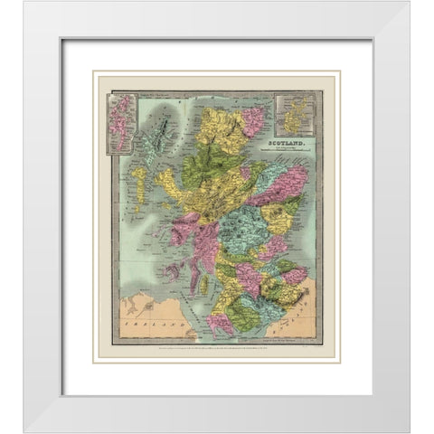 Scotland - Illman 1834 White Modern Wood Framed Art Print with Double Matting by Illman
