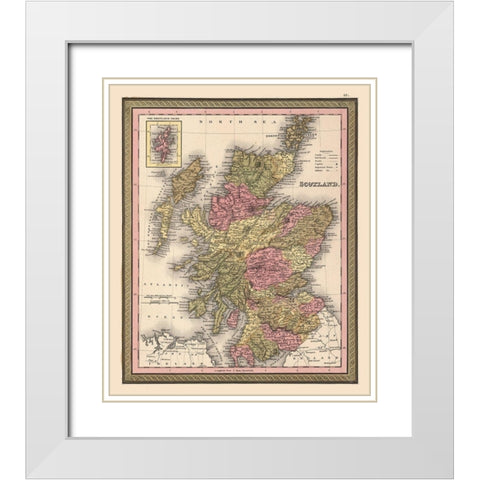 Scotland - Smith 1808 White Modern Wood Framed Art Print with Double Matting by Smith