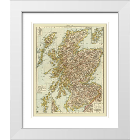 Scotland White Modern Wood Framed Art Print with Double Matting by Unknown