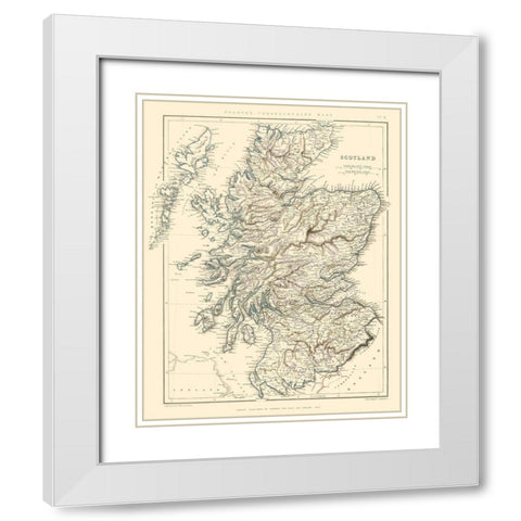 Scotland - Chapman 1847 White Modern Wood Framed Art Print with Double Matting by Chapman