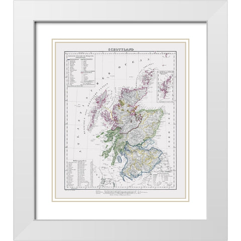 Scotland - Flemming 1847 White Modern Wood Framed Art Print with Double Matting by Flemming