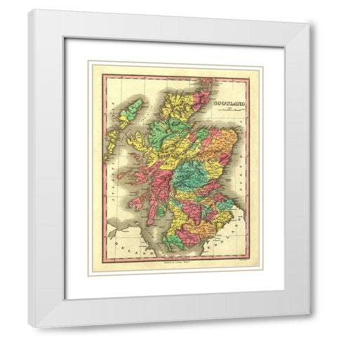 Scotland - Finley 1831 White Modern Wood Framed Art Print with Double Matting by Finley