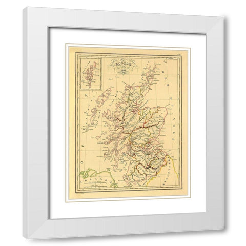 Scotland - Thierry 1831 White Modern Wood Framed Art Print with Double Matting by Thierry