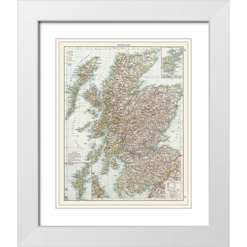 Scotland White Modern Wood Framed Art Print with Double Matting by Unknown