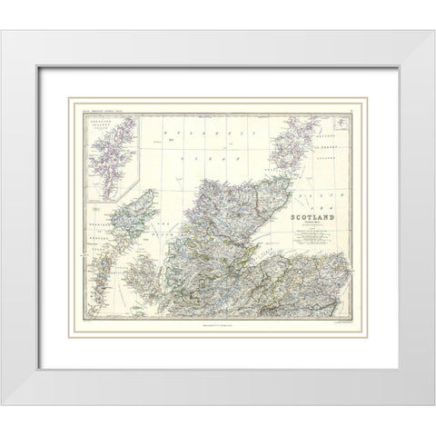 Scotland - Northern Sheet - Johnston White Modern Wood Framed Art Print with Double Matting by Johnston