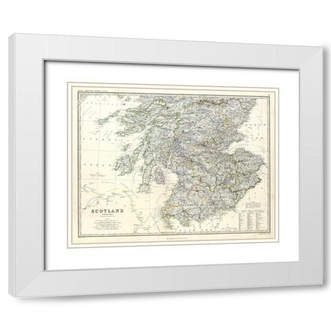 Scotland - Southern Sheet - Johnston White Modern Wood Framed Art Print with Double Matting by Johnston