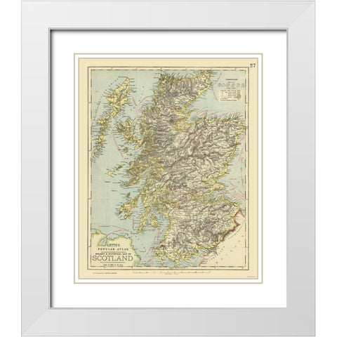 Scotland - Railways - Statistical - Letts 1883 White Modern Wood Framed Art Print with Double Matting by Letts