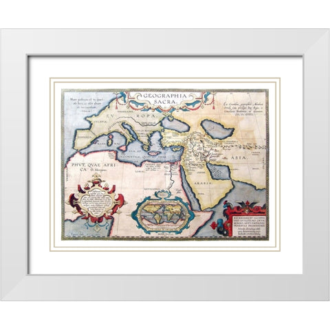 Europe Middle East - Ortelius 1570 White Modern Wood Framed Art Print with Double Matting by Ortelius