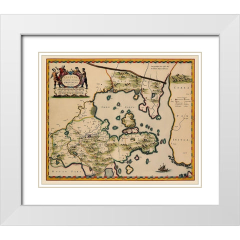 Shandong Province China - Blaeu 1655 White Modern Wood Framed Art Print with Double Matting by Blaeu