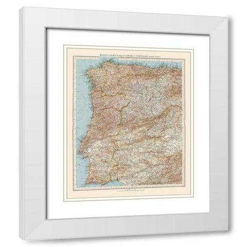 Western Spain Portugal - Touring Club Italiano White Modern Wood Framed Art Print with Double Matting by Touring Club Italiano