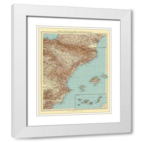 Eastern Spain - Touring Club Italiano 1929 White Modern Wood Framed Art Print with Double Matting by Touring Club Italiano