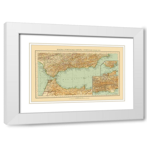 Southern Spain - Touring Club Italiano 1929 White Modern Wood Framed Art Print with Double Matting by Touring Club Italiano