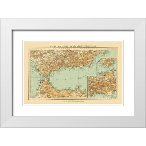 Southern Spain - Touring Club Italiano 1929 White Modern Wood Framed Art Print with Double Matting by Touring Club Italiano